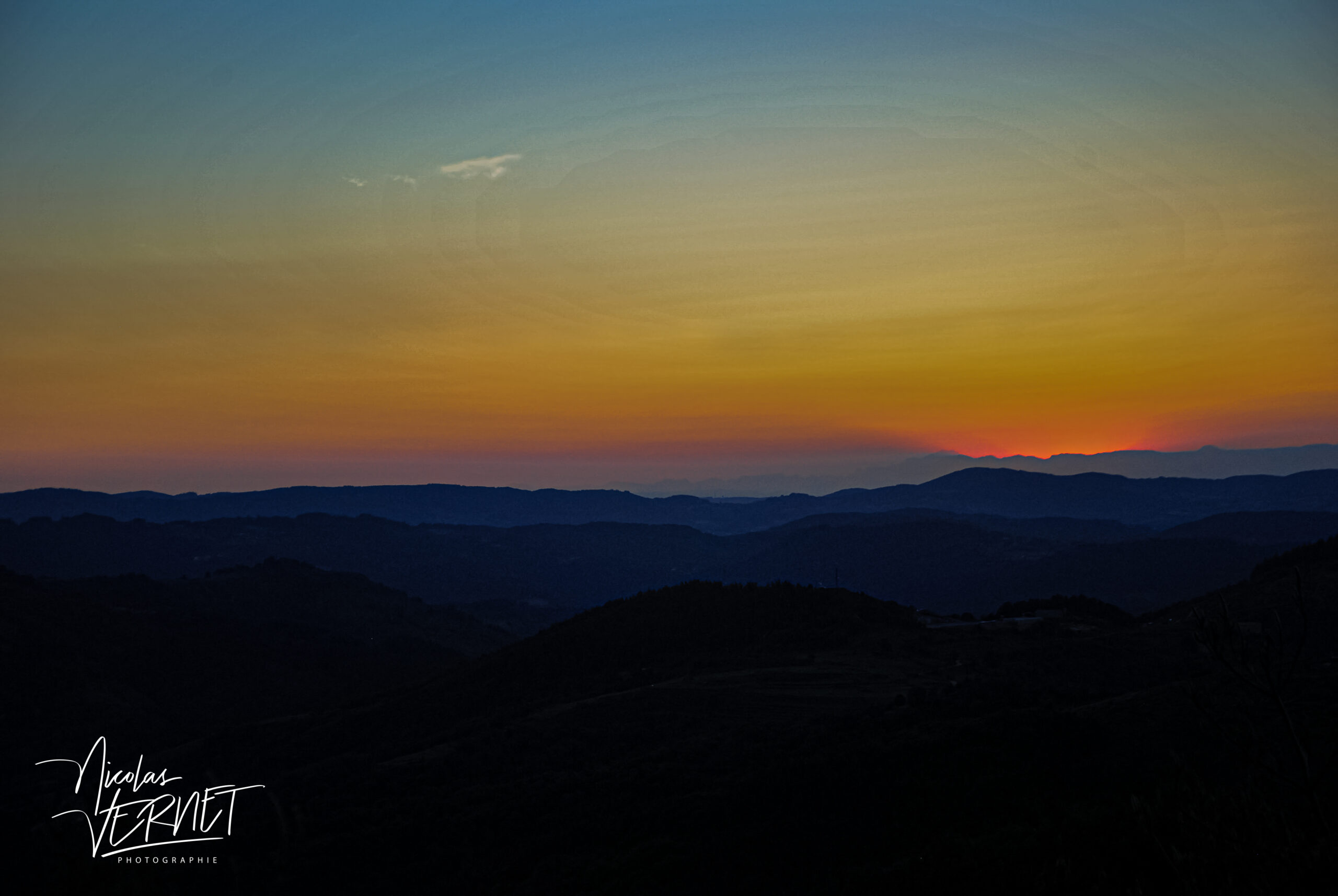 Levé de soleil sur l’Ardèche, Saint-Pierreville (Ardèche)