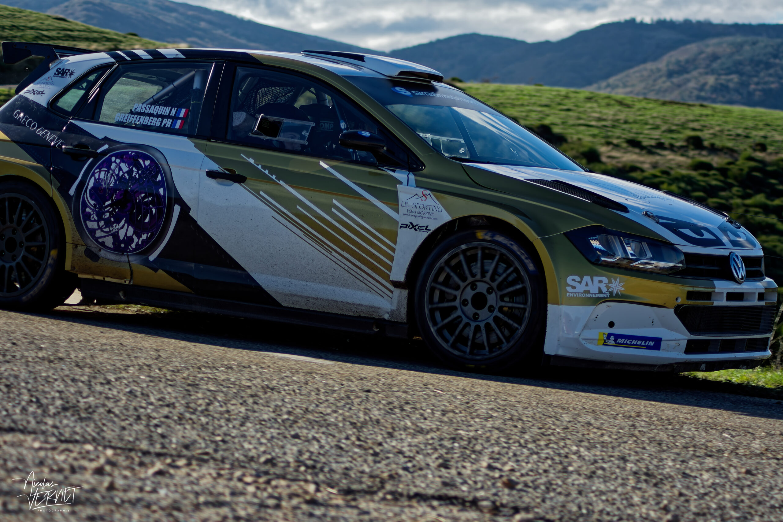 Journée d’essais avec Sarrazin Motorsport, Saint Pierreville (Ardèche) - Philippe Greiffenberg et Nadège Passaquin-Bouvet, Volkswagen Polo GTI Rally2