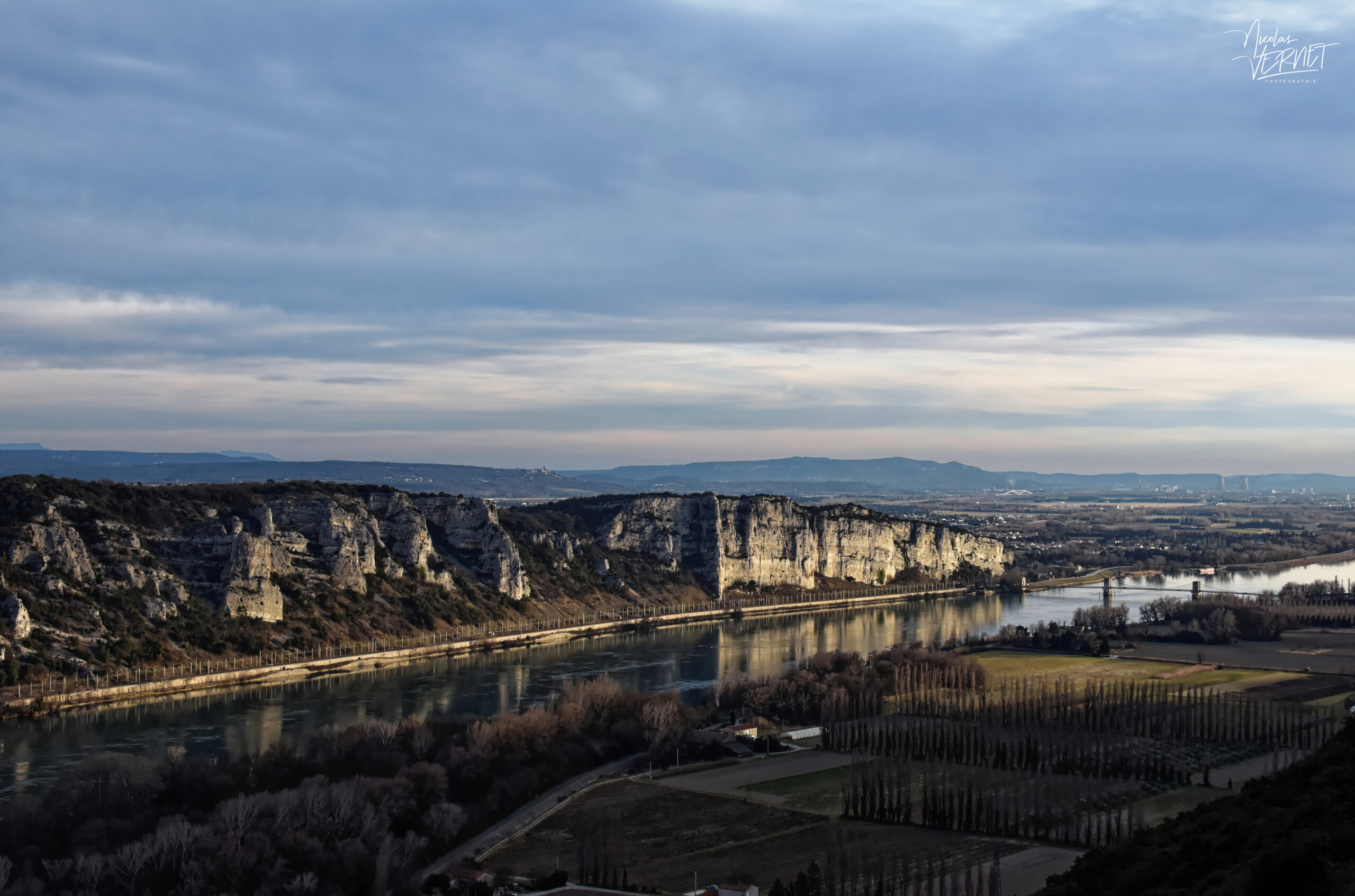 Vue sur la vallée du Rhône, Viviers (Ardèche)