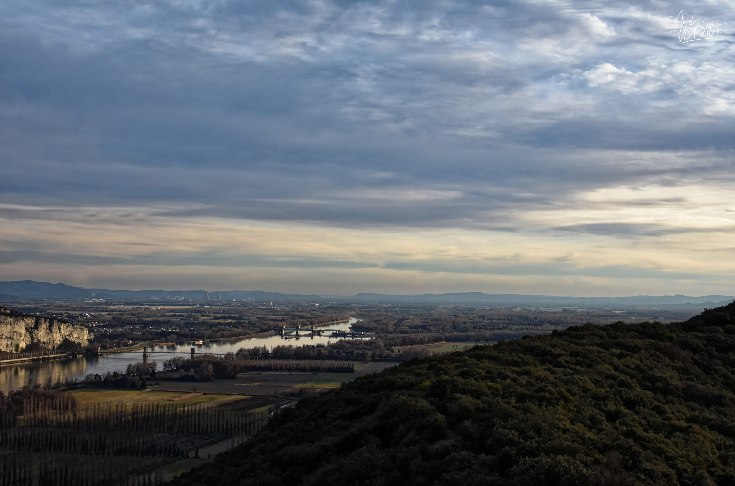 Vue sur la vallée du Rhône, Viviers (Ardèche)