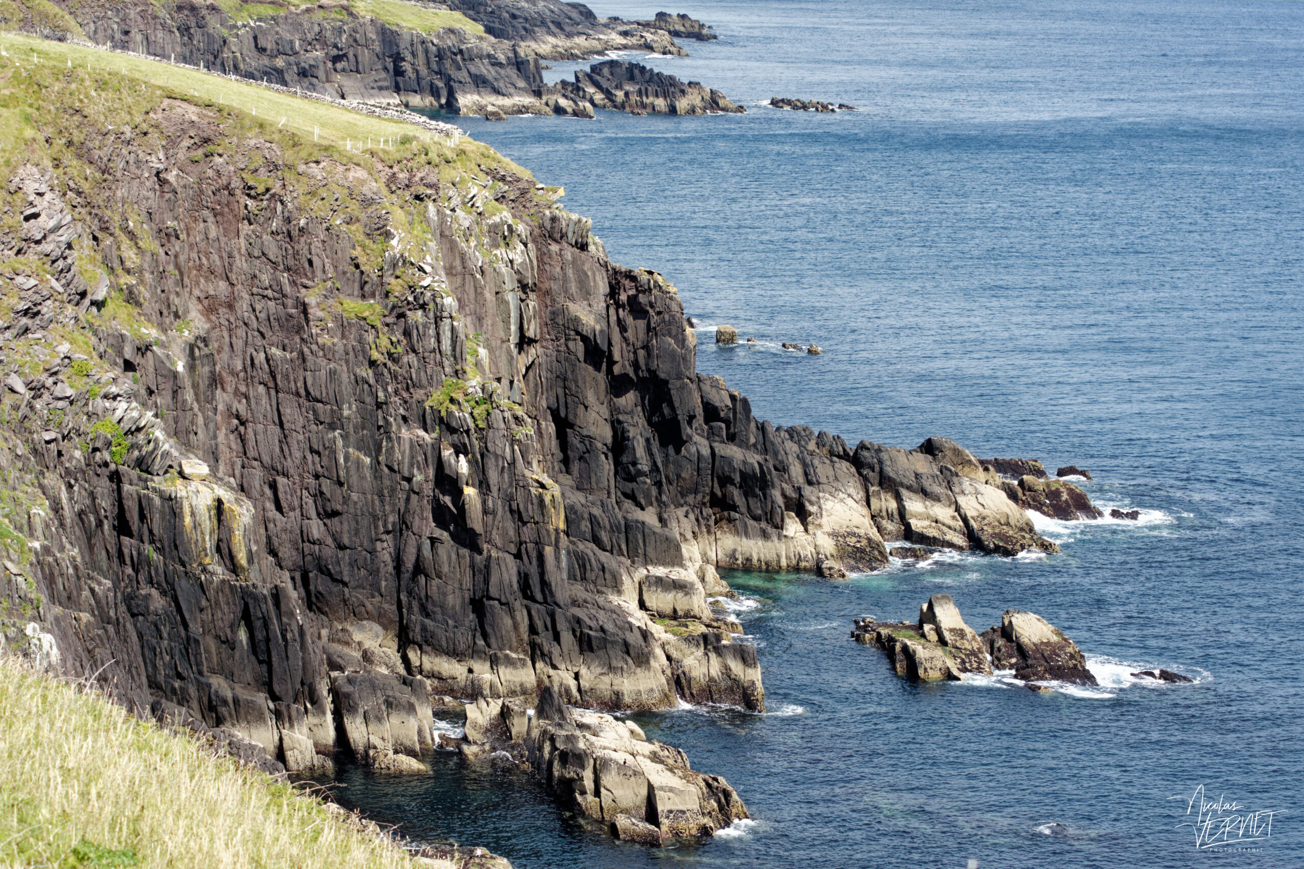 Falaises le long de la route Slea Head Dr, Glanfahan, Co. Kerry, Irlande