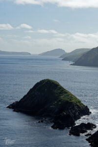 Vue sur les îles Blasket depuis Dunmore Head, Coumeenoole, Co. Kerry, Irlande