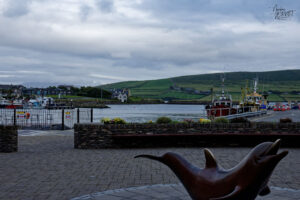 Statue en hommage à Fungie le dauphin, port de Dingle, Co. Kerry, Irlande