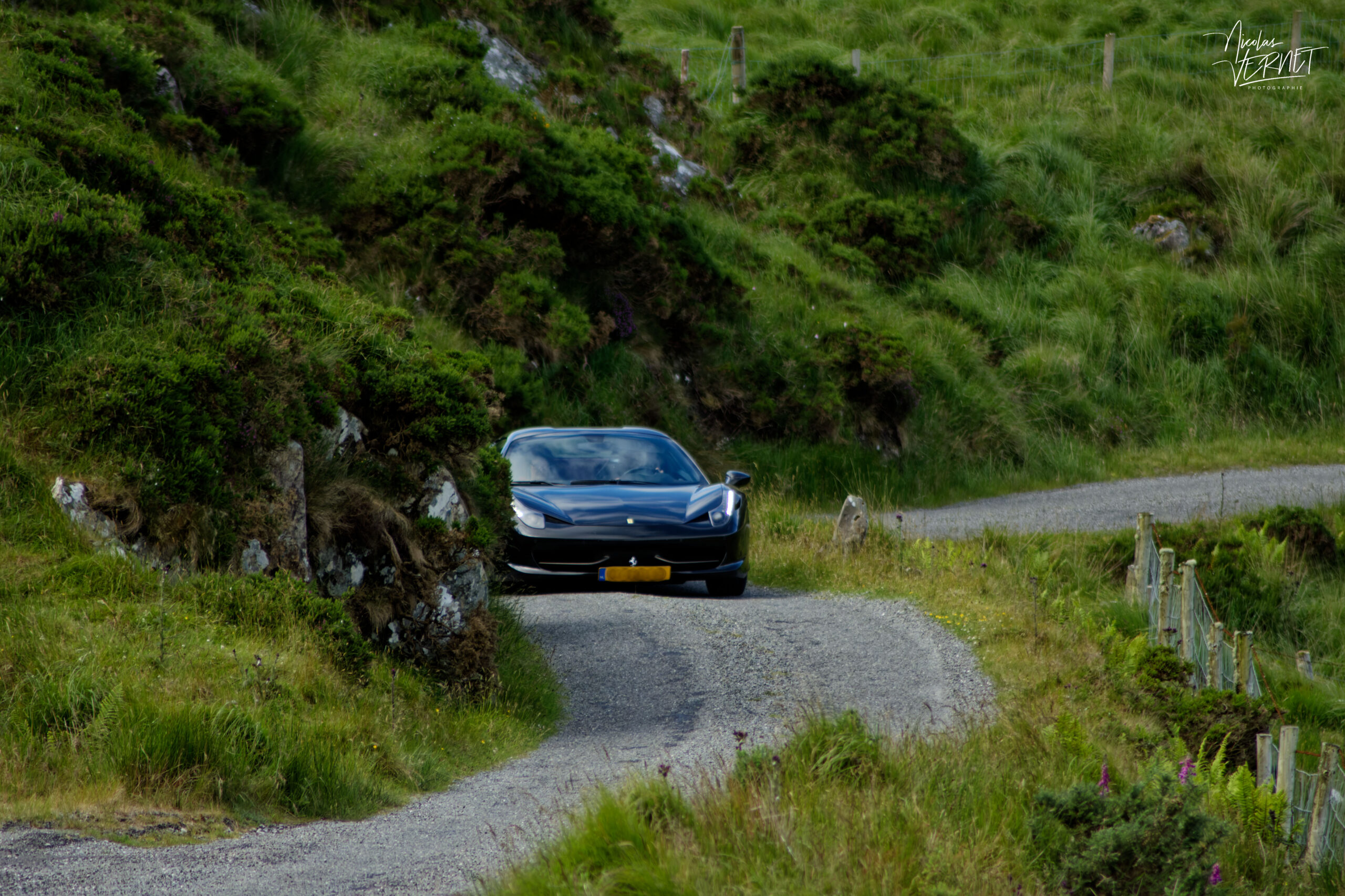 Ferrari 458 Spider noire, Derrynafunsha, Co. Kerry, Irlande