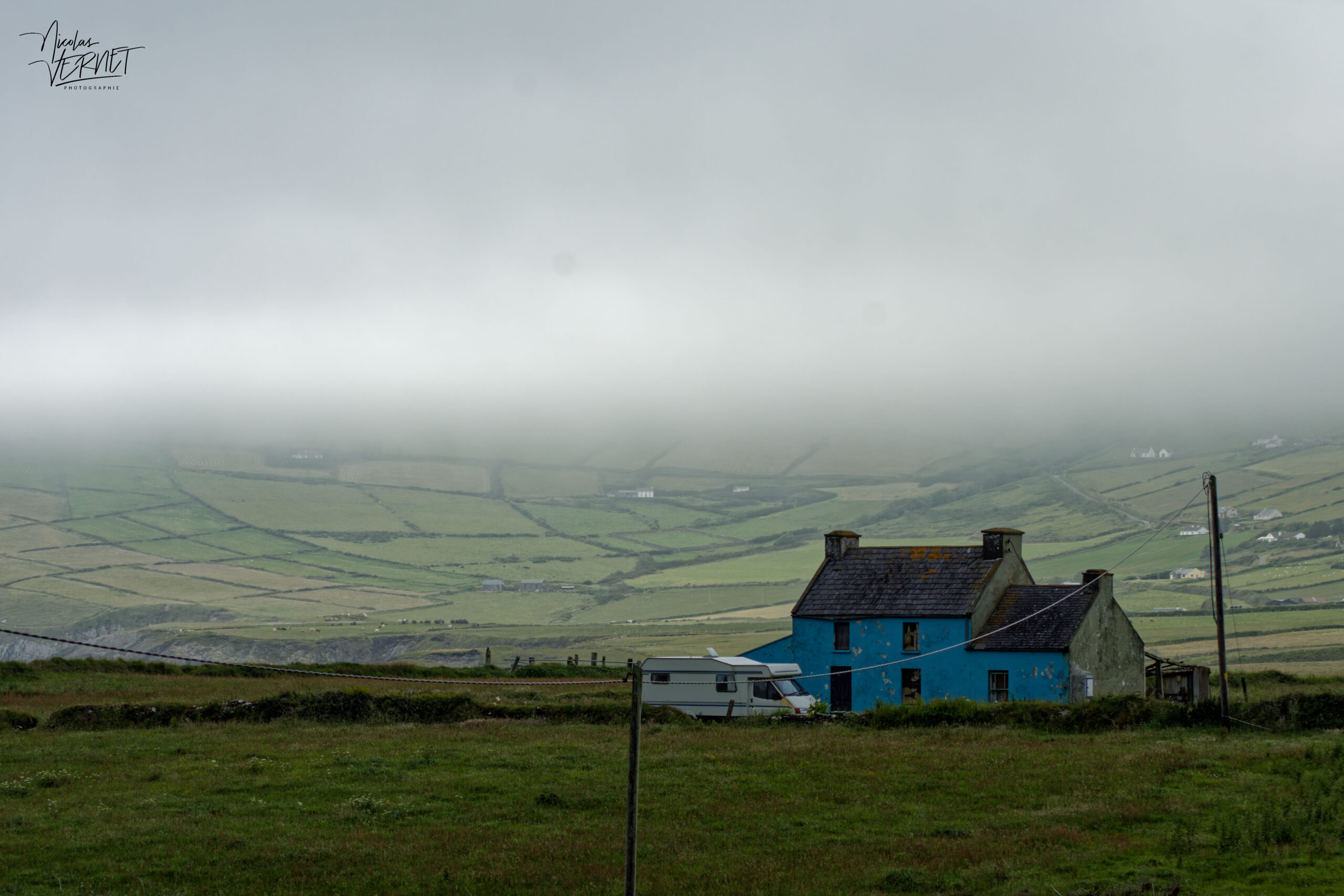 Maison bleue, Aghort, Co. Kerry, Irlande