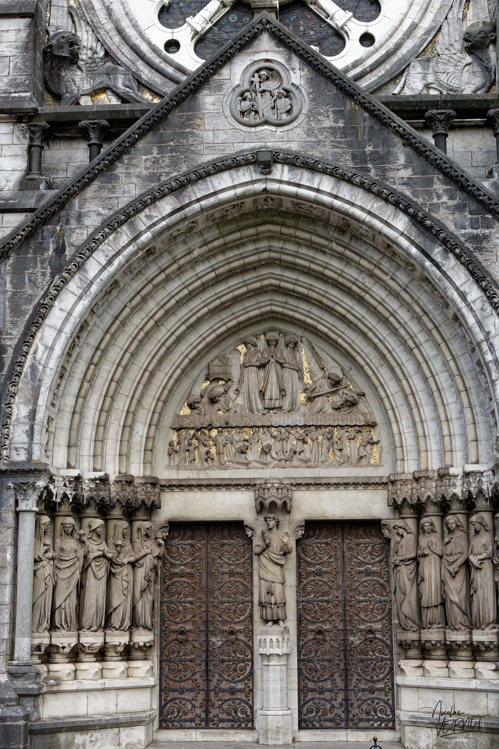 Porte d'entrée de la cathédrale Saint-Finbarr de Cork, Cork, Irlande