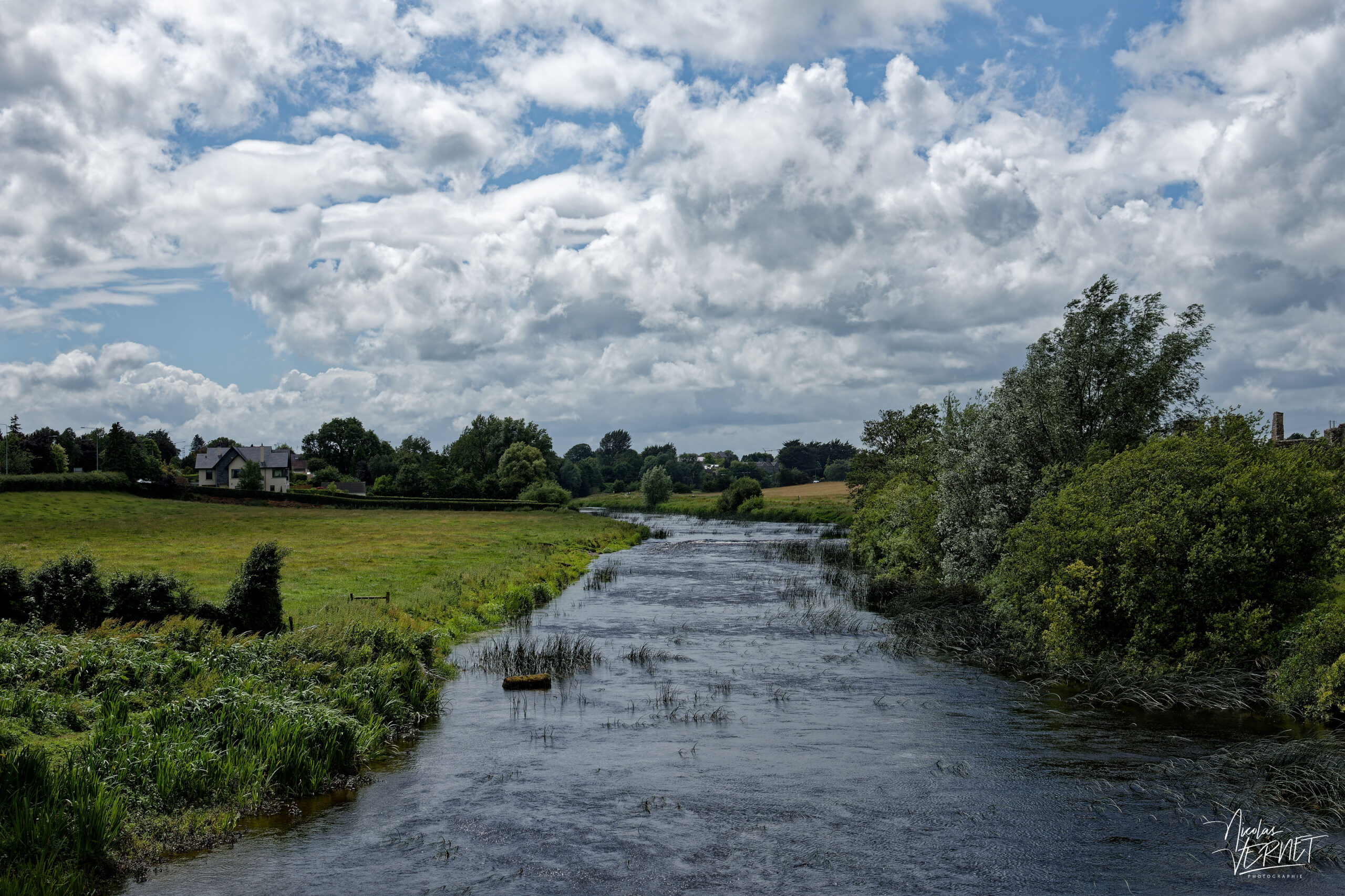 Rivière Boyne depuis le St. Peter's Bridge, Newtown, Co. Meath, Irlande