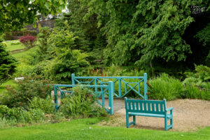 Petit pont, Jardin clos victorien, Abbaye de Kylemore, Pollacappul, Co. Galway, Irlande