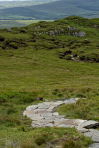 Sentier aménagé en pierre, Diamond Hill, Letterfrack, Co. Galway, Irlande
