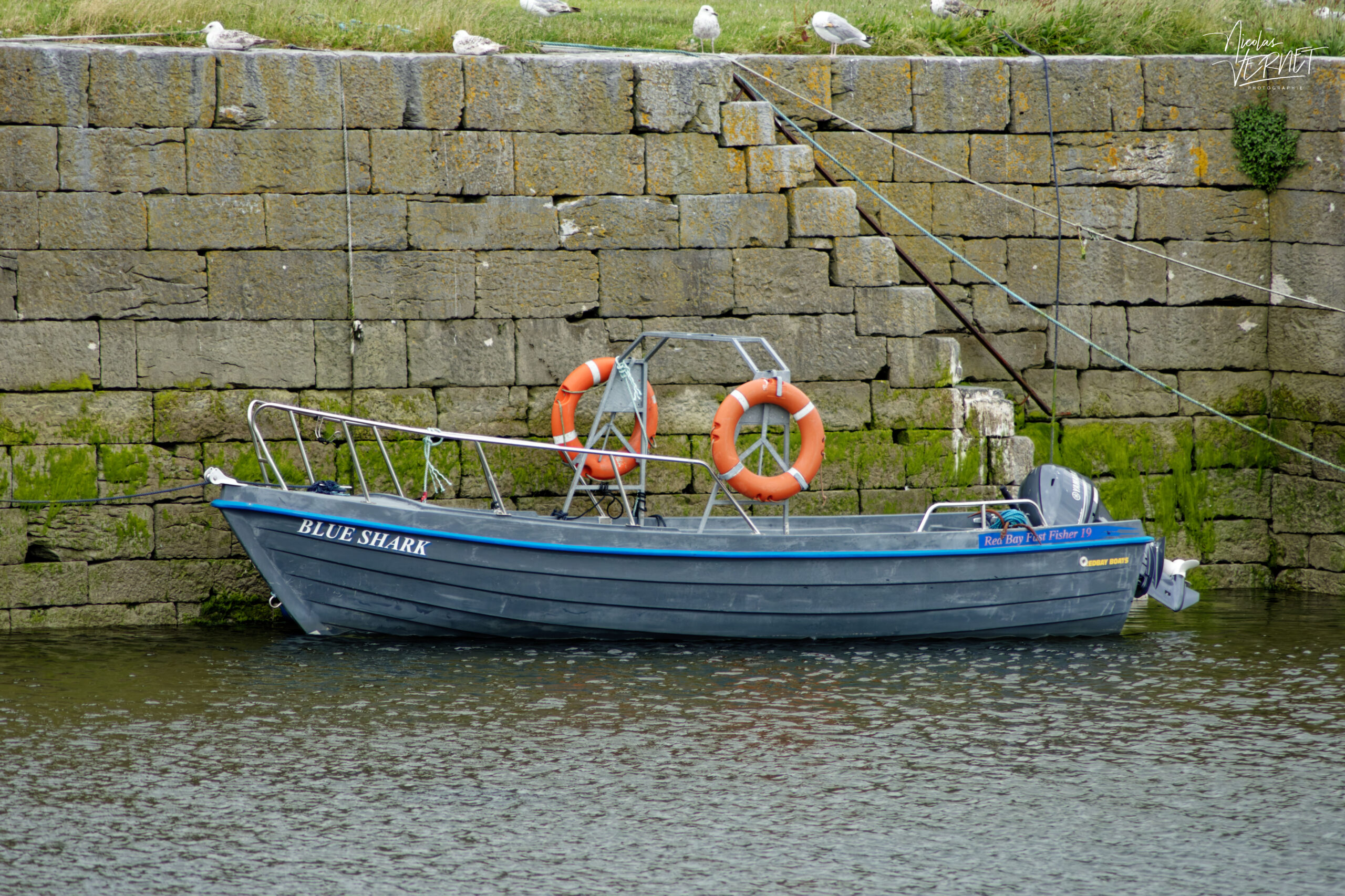 Le "BLUE SHARK" amarré dans le port de Galway, Irlande