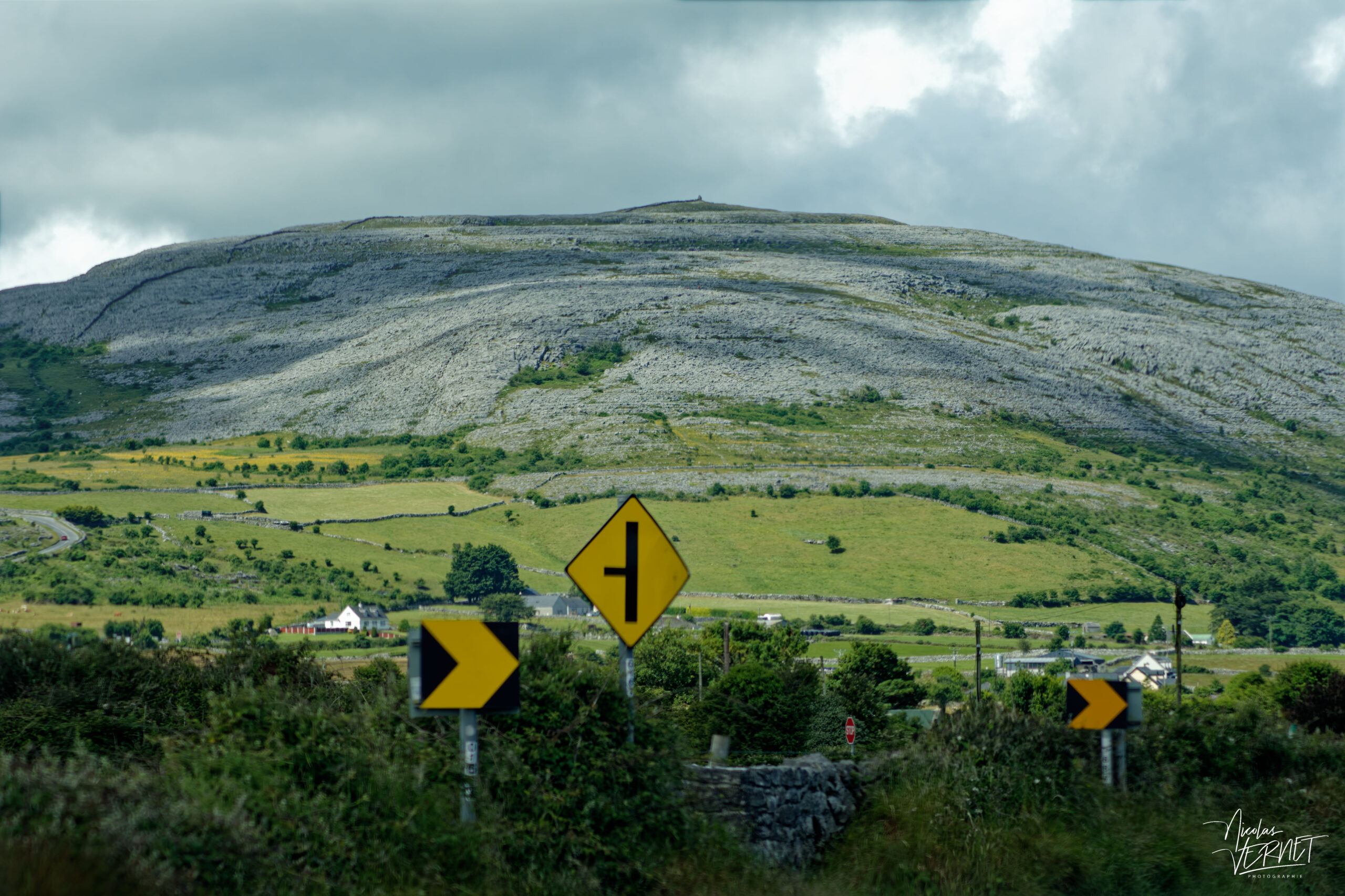 Vue sur l'Abbey HillL depuis Roo Demesne, Co. Galway, Irlande