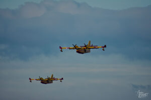 Deux Canadairs CL-415 de la Sécurité Civile, Rochemaure (Ardèche)